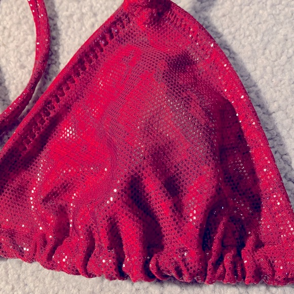 Snakeskin Shiny Metallic Bikini Top - Picture 2 of 4